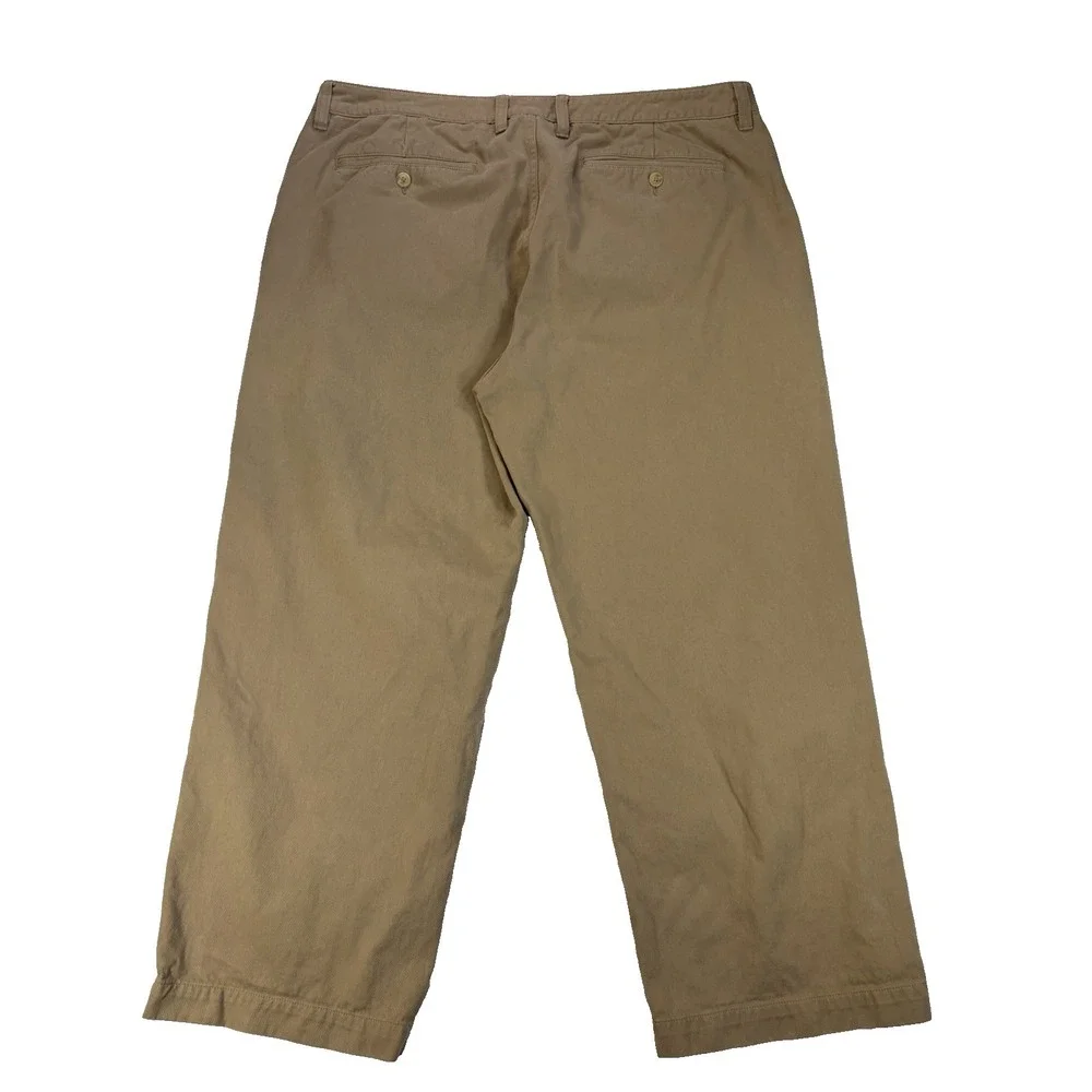CCS Men's 38X29 Khaki Wide Leg Chino Pants Urban Streetwear Baggy Button Fly